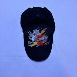Black Cap with Dragon Embroidery